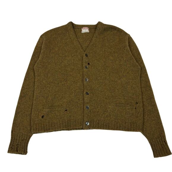 Vintage 60s McGregor Shetland Wool Mohair Cardigan Medium Kurt Cobain Grunge - Picture 1 of 10